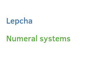 Lepcha numeral systems